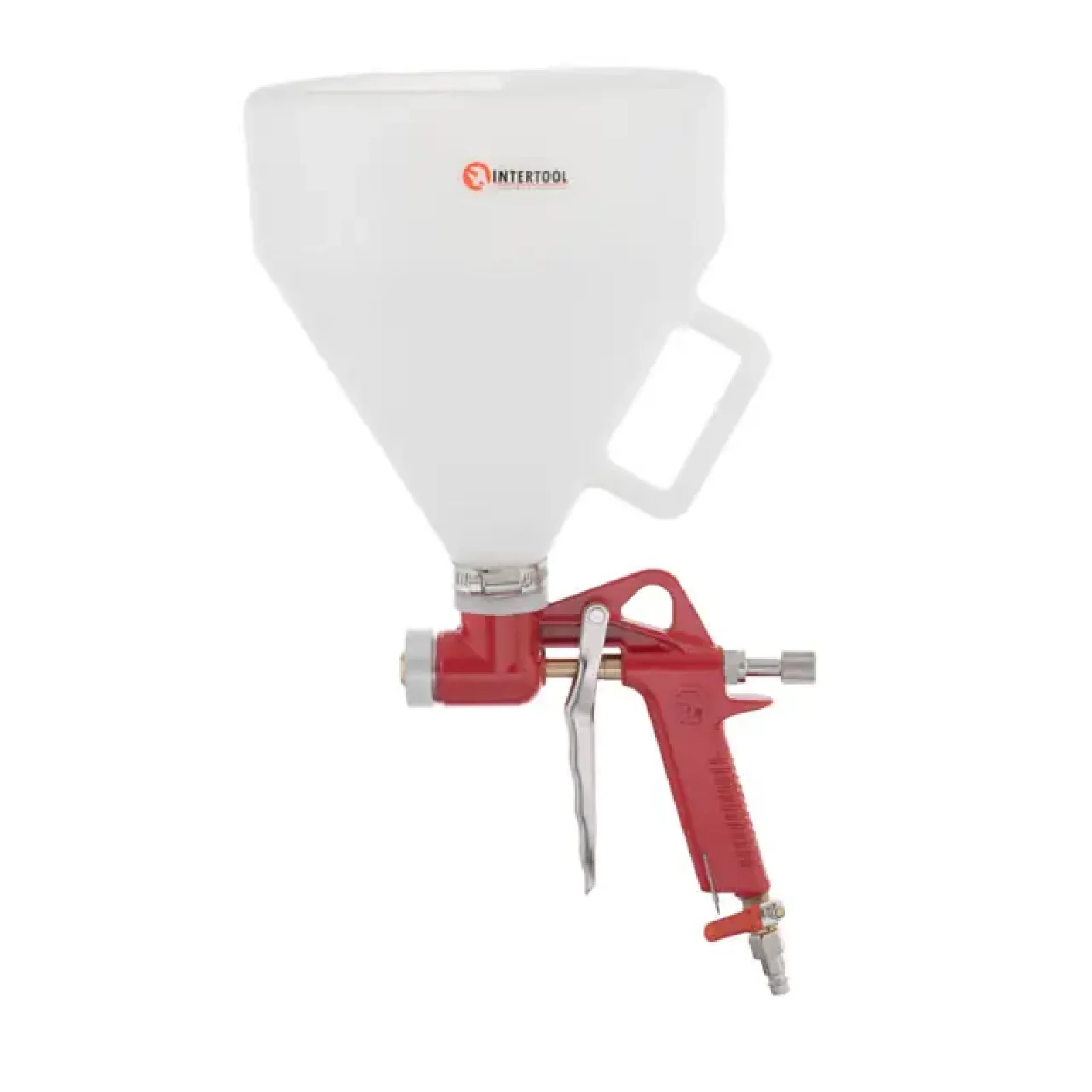 Розпилювач штукатурний пневматичний, форсунки: 4, 6, 8 мм, верхній пластиковий бачок, 7000 мл, 3-6 атм INTERTOOL (PT-0402) UA