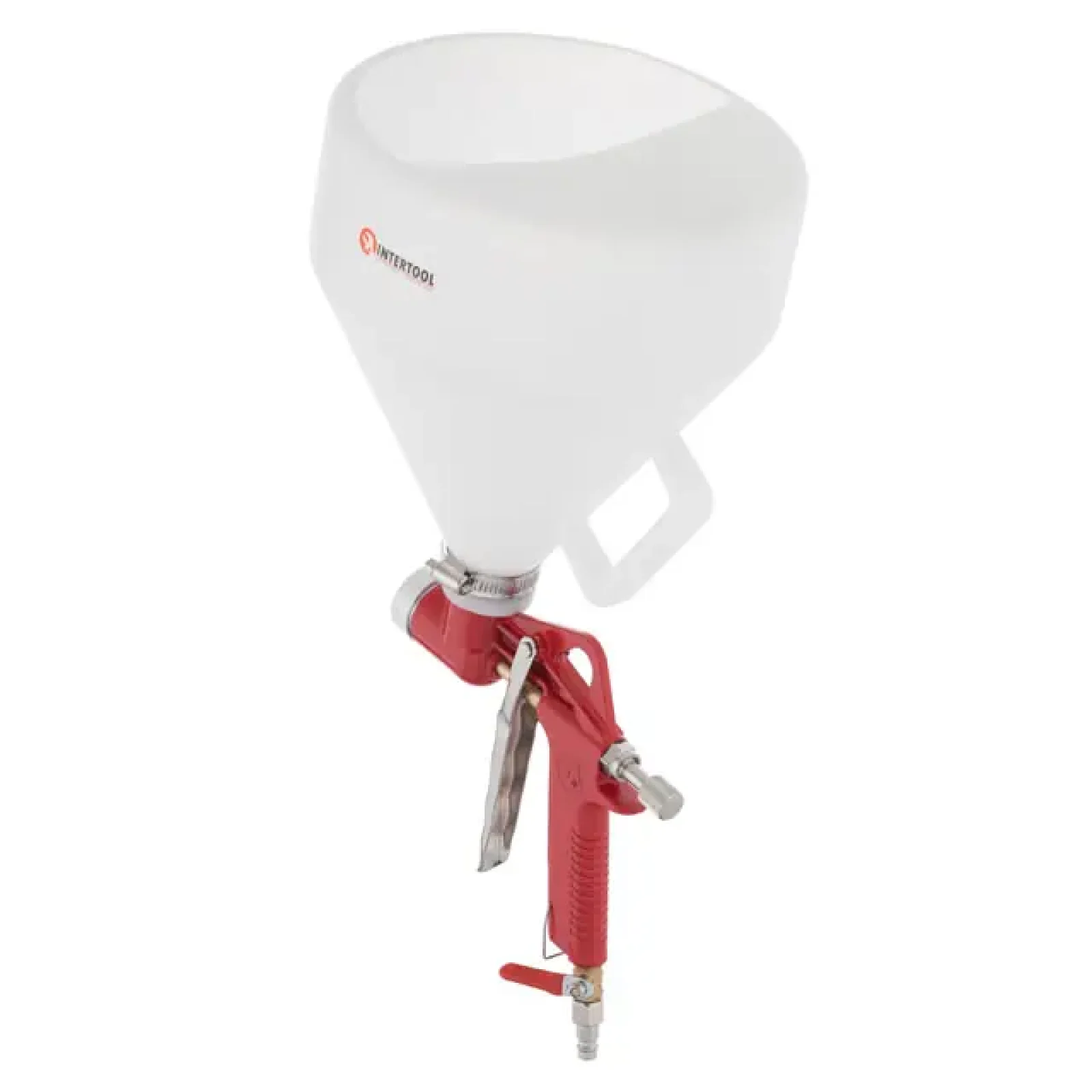 Розпилювач штукатурний пневматичний, форсунки: 4, 6, 8 мм, верхній пластиковий бачок, 7000 мл, 3-6 атм INTERTOOL (PT-0402) UA