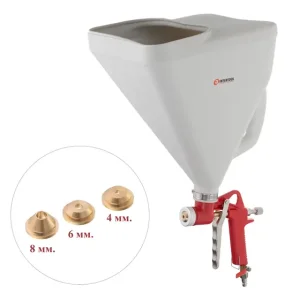 Розпилювач штукатурний пневматичний, форсунки: 4, 6, 8 мм, верхній пластиковий бачок, 9000 мл, 3-6 атм INTERTOOL (PT-0403) UA
