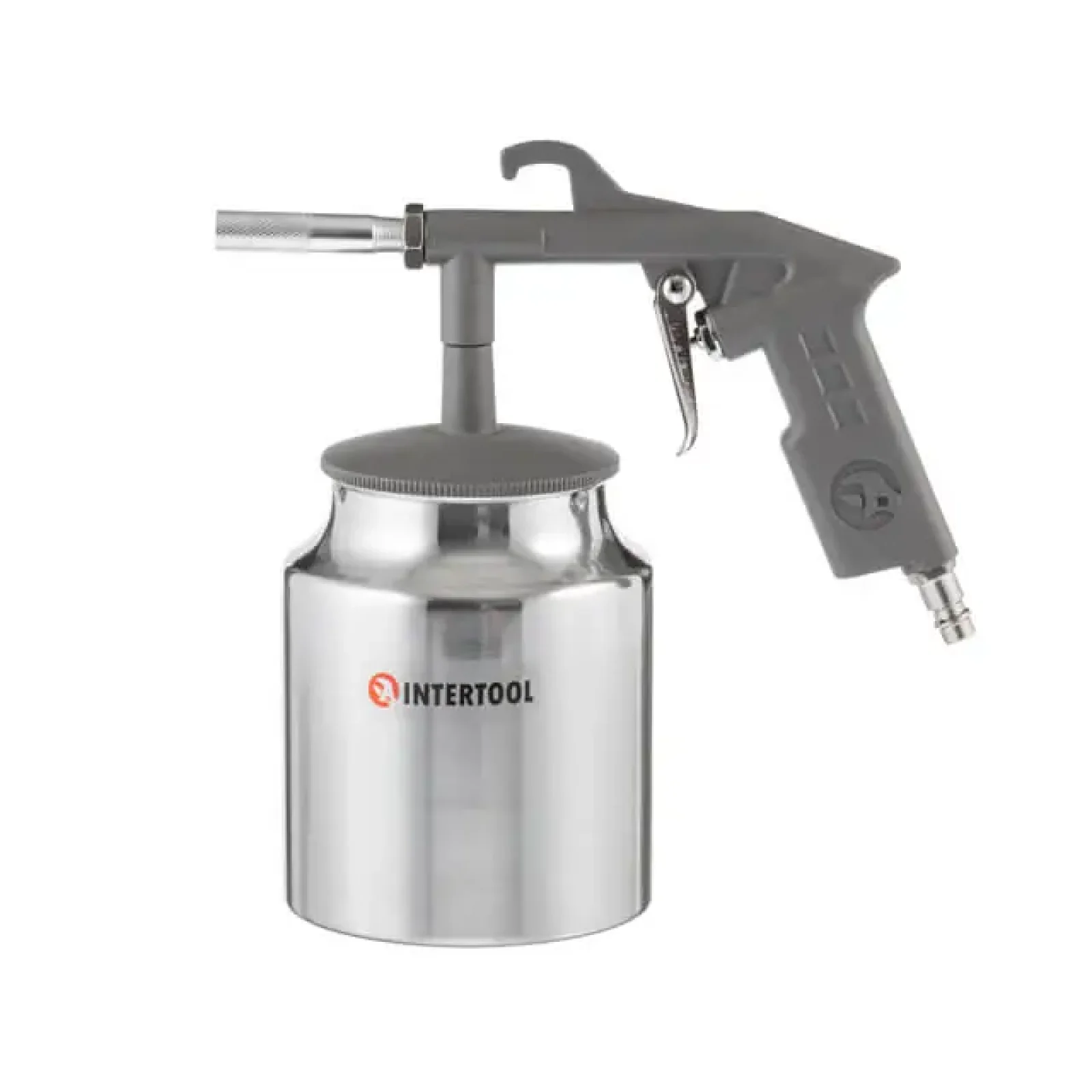 Пістолет піскострумінний, пневматичний, форсунка: 6 мм, нижня подача піску, металевий бачок 1000 мл, 8 атм INTERTOOL (PT-0705) UA
