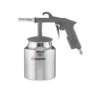 Пістолет піскострумінний, пневматичний, форсунка: 6 мм, нижня подача піску, металевий бачок 1000 мл, 8 атм INTERTOOL (PT-0705) UA