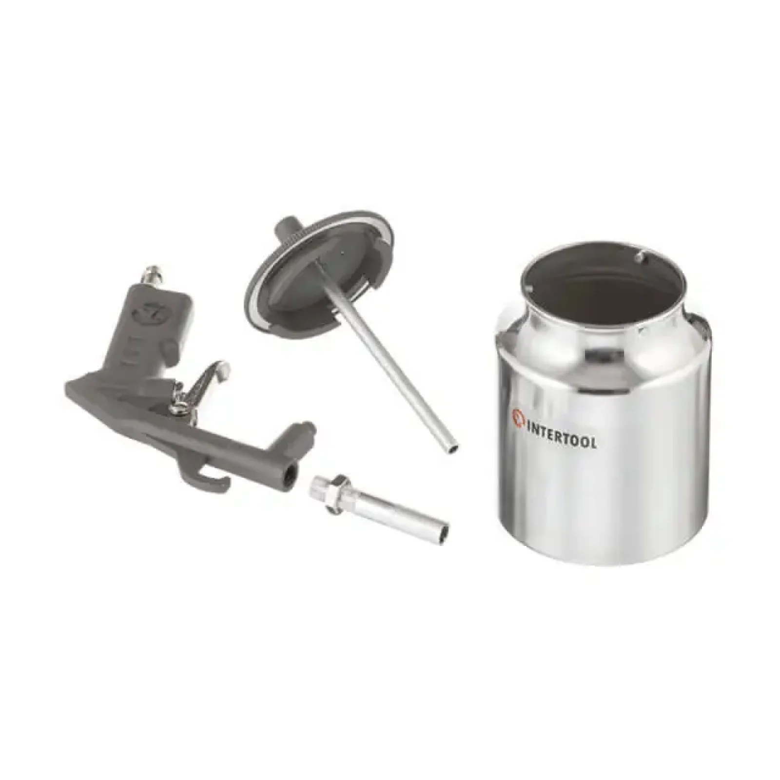 Пістолет піскострумінний, пневматичний, форсунка: 6 мм, нижня подача піску, металевий бачок 1000 мл, 8 атм INTERTOOL (PT-0705) UA