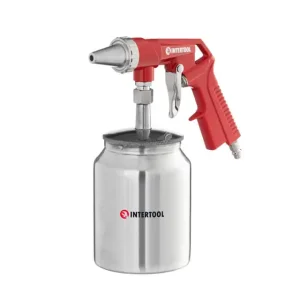 Пістолет піскострумінний, пневматичний, форсунка: 6 мм, нижня подача піску, металевий бачок 1000 мл, 8 атм INTERTOOL (PT-0707) UA