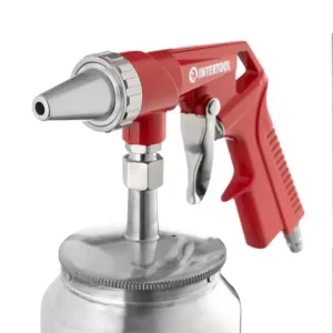 Пістолет піскострумінний, пневматичний, форсунка: 6 мм, нижня подача піску, металевий бачок 1000 мл, 8 атм INTERTOOL (PT-0707) UA