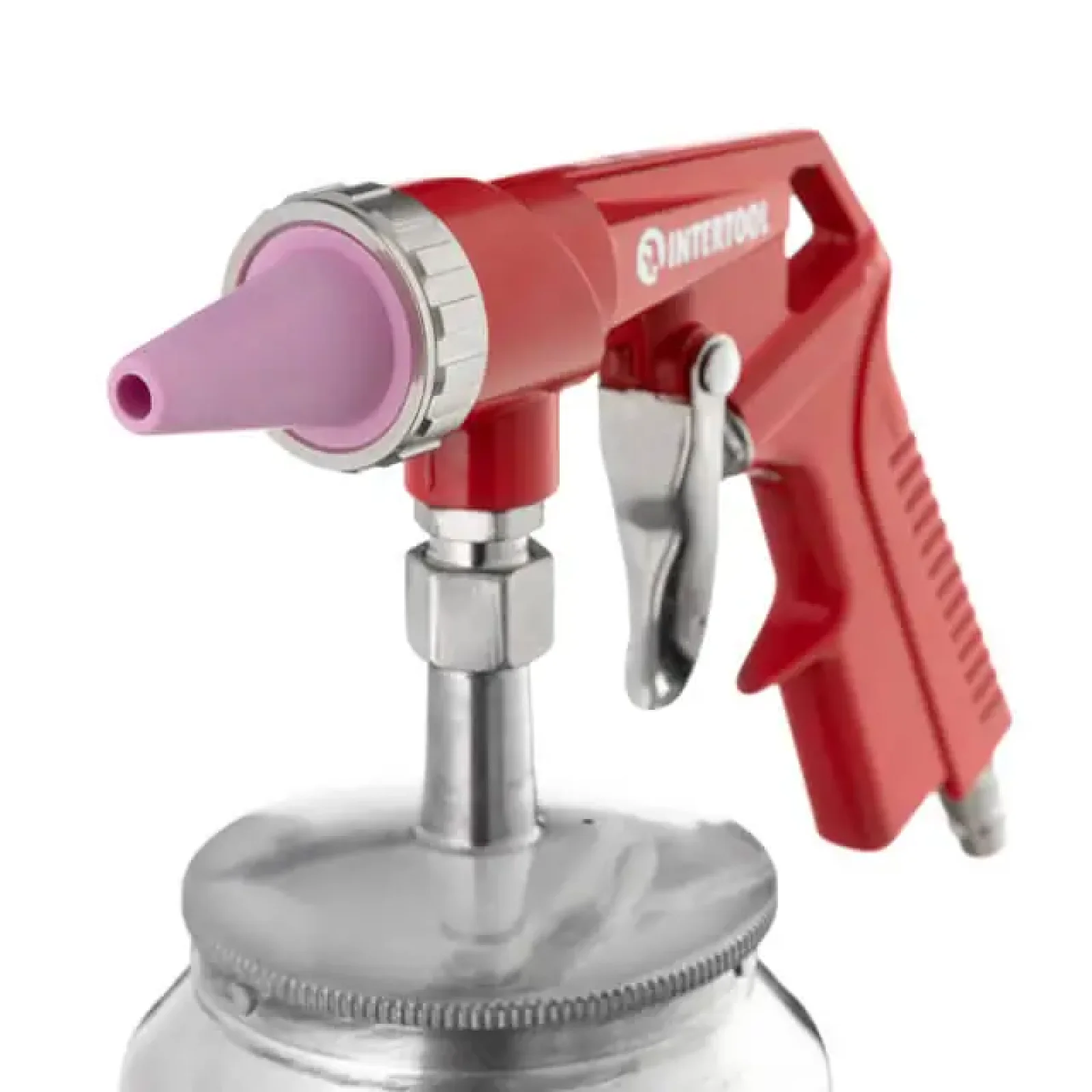 Пістолет піскострумінний, пневматичний, форсунка: 6 мм, нижня подача піску, металевий бачок 1000 мл, 8 атм INTERTOOL (PT-0707) UA