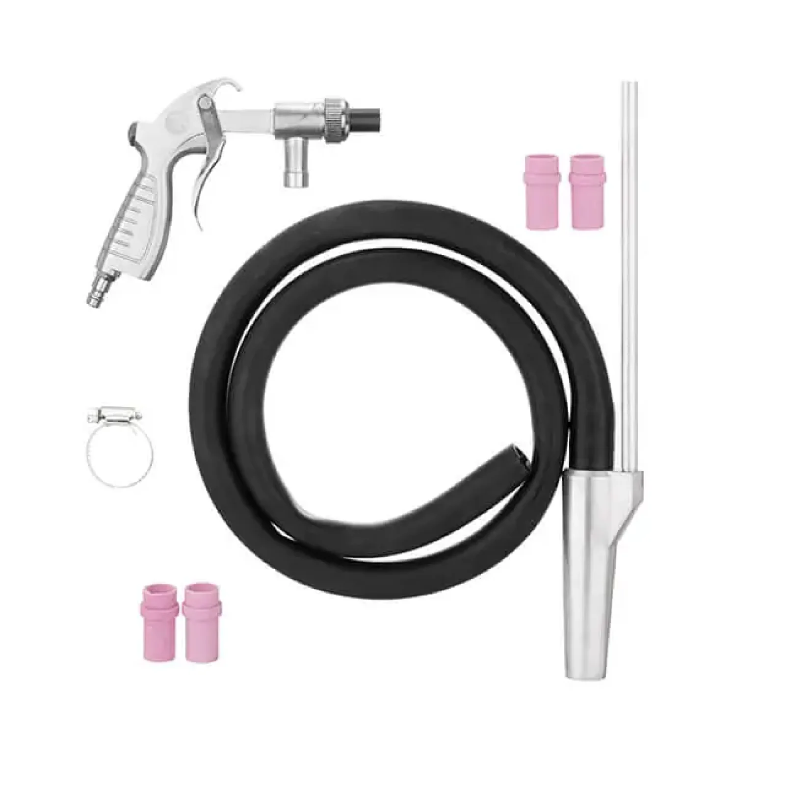 Пістолет піскострумінний із шлангом, пневматичний, форсунки: металева - 6 мм; керамічні - 4,5, 5, 6, 7 мм INTERTOOL (PT-0708) UA