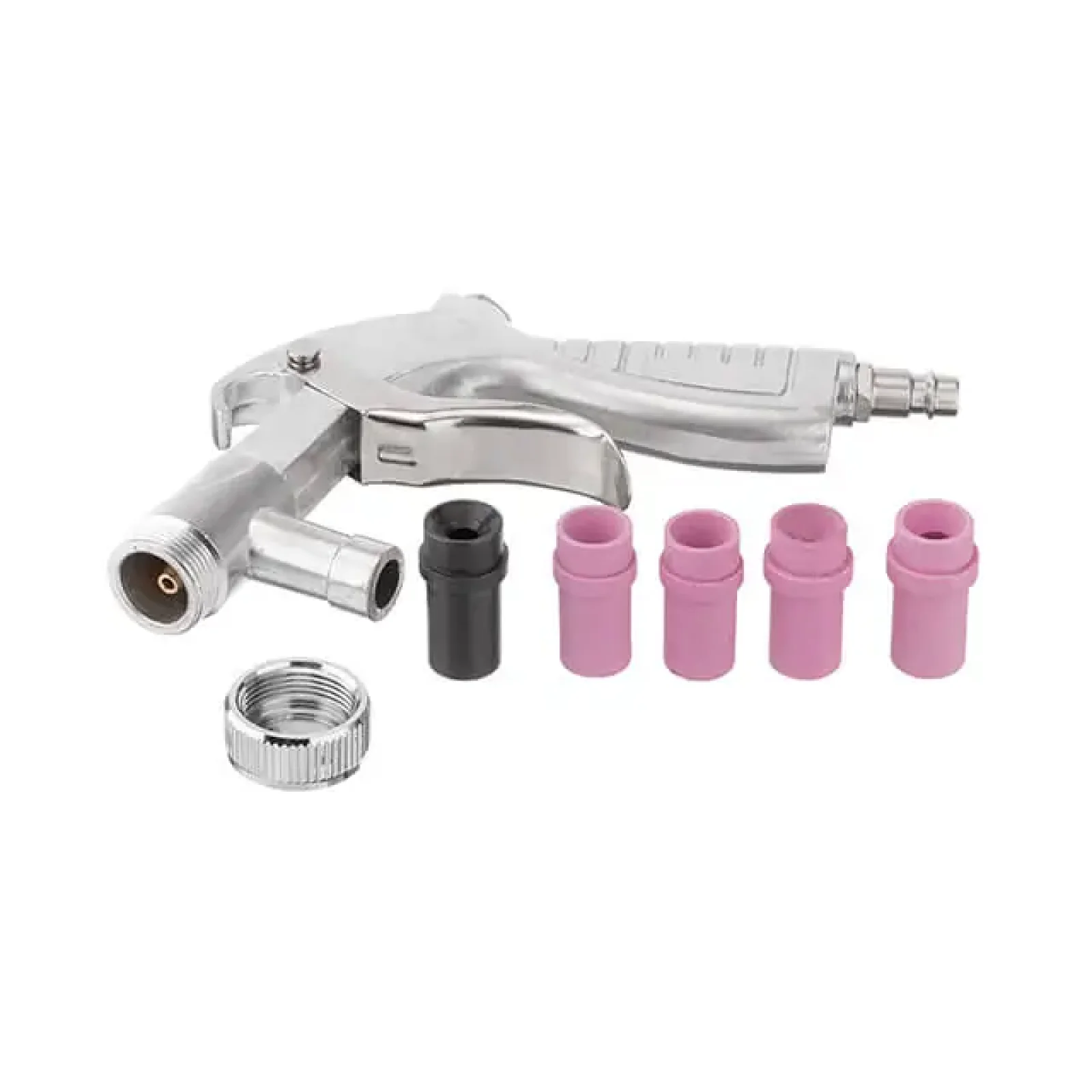 Пістолет піскострумінний із шлангом, пневматичний, форсунки: металева - 6 мм; керамічні - 4,5, 5, 6, 7 мм INTERTOOL (PT-0708) UA