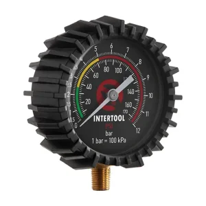 Манометр до пістолету для підкачування коліс з гумовим покриттям, діаметр 63мм 1/8