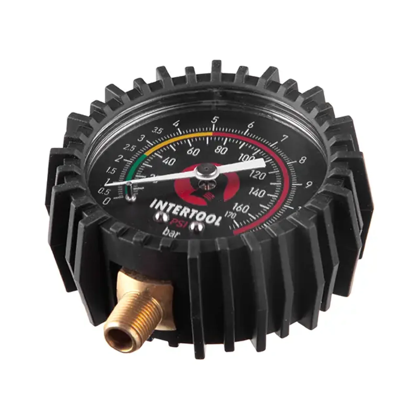 Манометр до пістолету для підкачування коліс з гумовим покриттям, діаметр 63мм 1/8