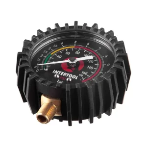 Манометр до пістолету для підкачування коліс з гумовим покриттям, діаметр 63мм 1/8