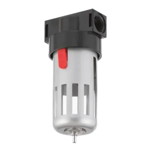 Фільтр для очищення повітря 1/2", 20 мкм, до 1200 л/хв, до 10 атм, металевий захист колби INTERTOOL (PT-1401) UA