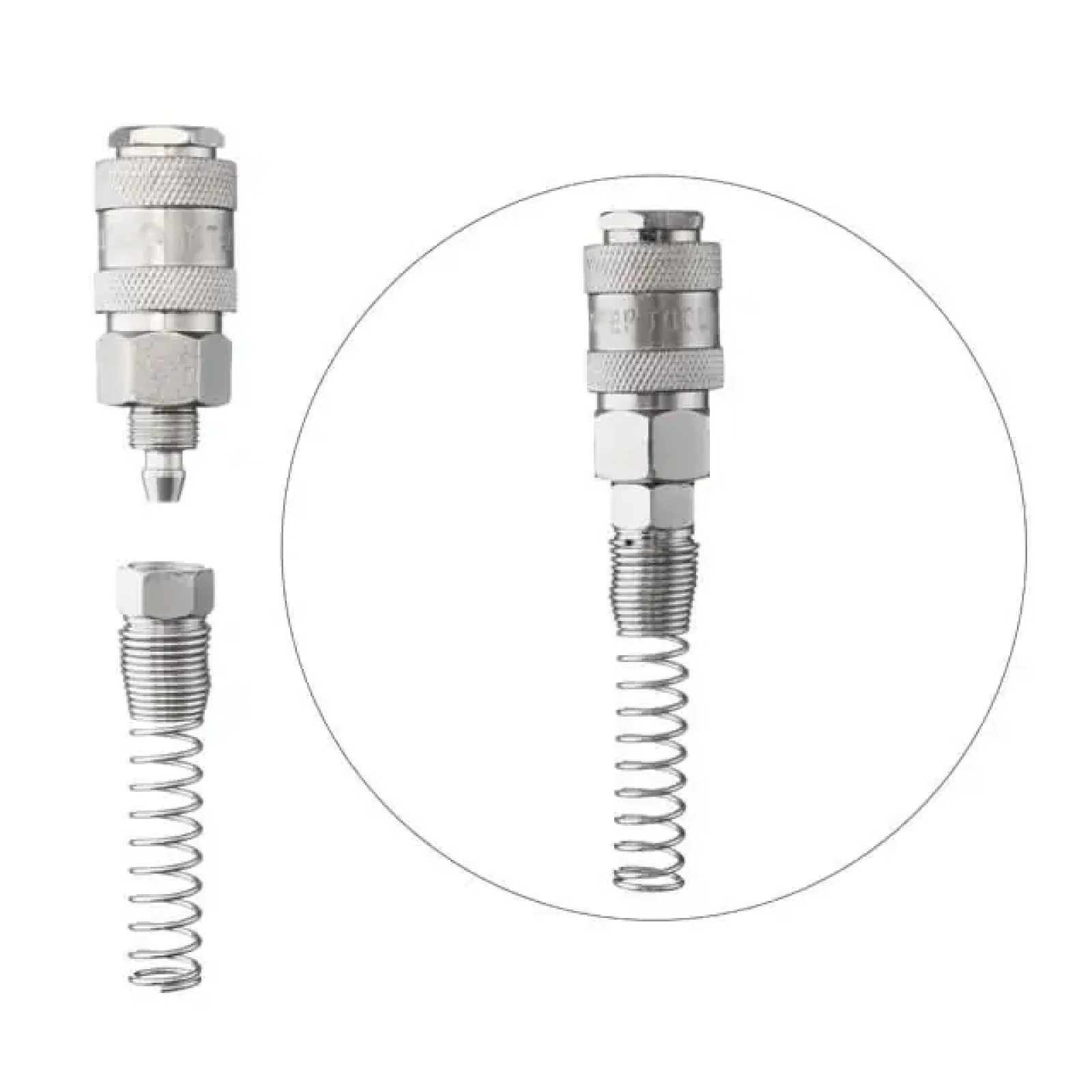 Швидкороз'ємне з'єднання з пружиною для спіральних і прямих шлангів 5,5×8 мм INTERTOOL (PT-1830) UA