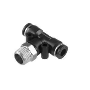 З'єднання цангове Т-образне для поліуретанових та ін. шлангів 6×6 мм, 1/4" зовнішня різьба INTERTOOL (PT-2351) UA