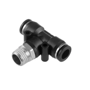 З'єднання цангове Т-образне для поліуретанових та ін. шлангів 8×8 мм, 1/4" зовнішня різьба INTERTOOL (PT-2352) UA