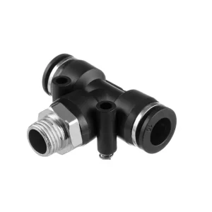 З'єднання цангове Т-образне для поліуретанових та ін. шлангів 10×10 мм, 1/4" зовнішня різьба INTERTOOL (PT-2353) UA