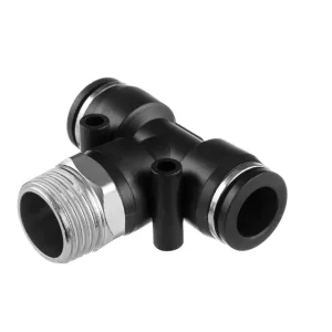 З'єднання цангове Т-образне для поліуретанових та ін. шлангів 12×12 мм, 1/2" зовнішня різьба INTERTOOL (PT-2364) UA