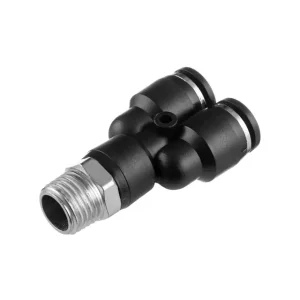 З'єднання цангове Y-образне для поліуретанових та ін. шлангів 8×8 мм, 1/4" зовнішня різьба INTERTOOL (PT-2377) UA