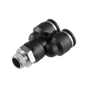 З'єднання цангове Y-образне для поліуретанових та ін. шлангів 10×10 мм, 1/4" зовнішня різьба INTERTOOL (PT-2378) UA