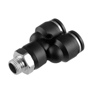 З'єднання цангове Y-образне для поліуретанових та ін. шлангів 12×12 мм, 1/4" зовнішня різьба INTERTOOL (PT-2379) UA