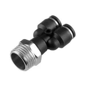 З'єднання цангове Y-образне для поліуретанових та ін. шлангів 8×8 мм, 1/2" зовнішня різьба INTERTOOL (PT-2387) UA