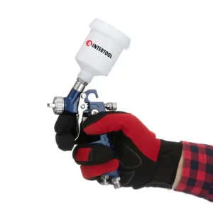 Фарбопульт пневматичний HVLP MINI, форсунка: 1,0 мм, верхній пластиковий бачок: 125 мл, 3 бар INTERTOOL (PT-0121) UA