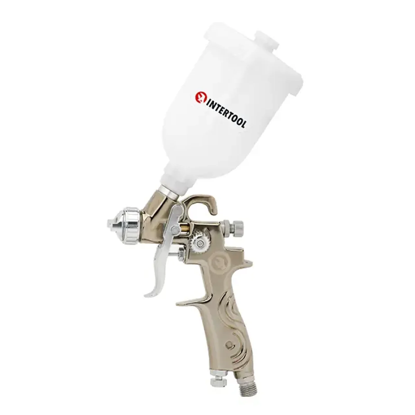 Фарбопульт пневматичний LVMP MINI, форсунка: 0,8 мм, верхній пластиковий бачок: 250 мл, 2-2,5 бар INTERTOOL (PT-0129) UA