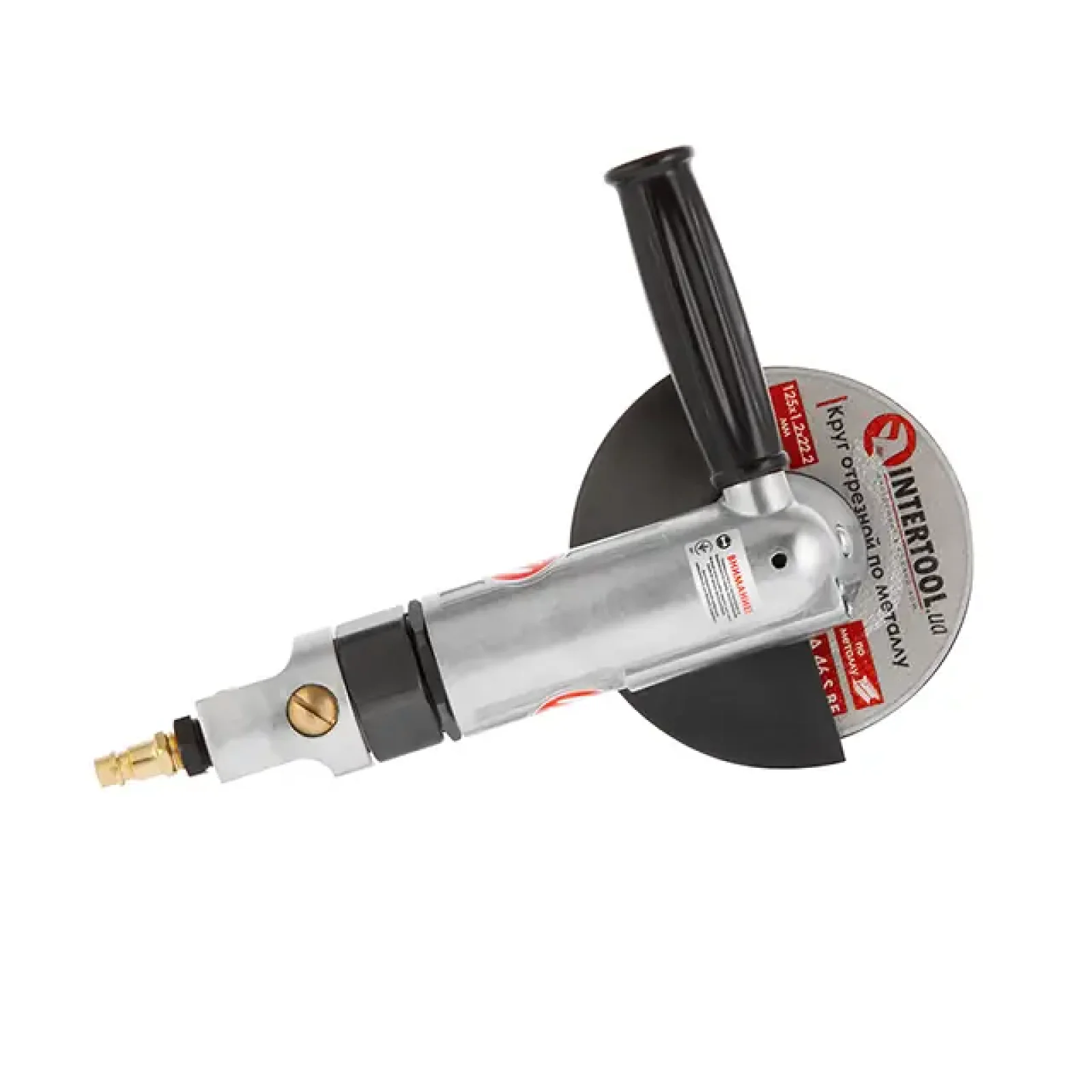 Шліфмашина кутова пневматична, 115 мм, до 6 атм, 11000 об/хв, 140 л/хв INTERTOOL (PT-1201) UA