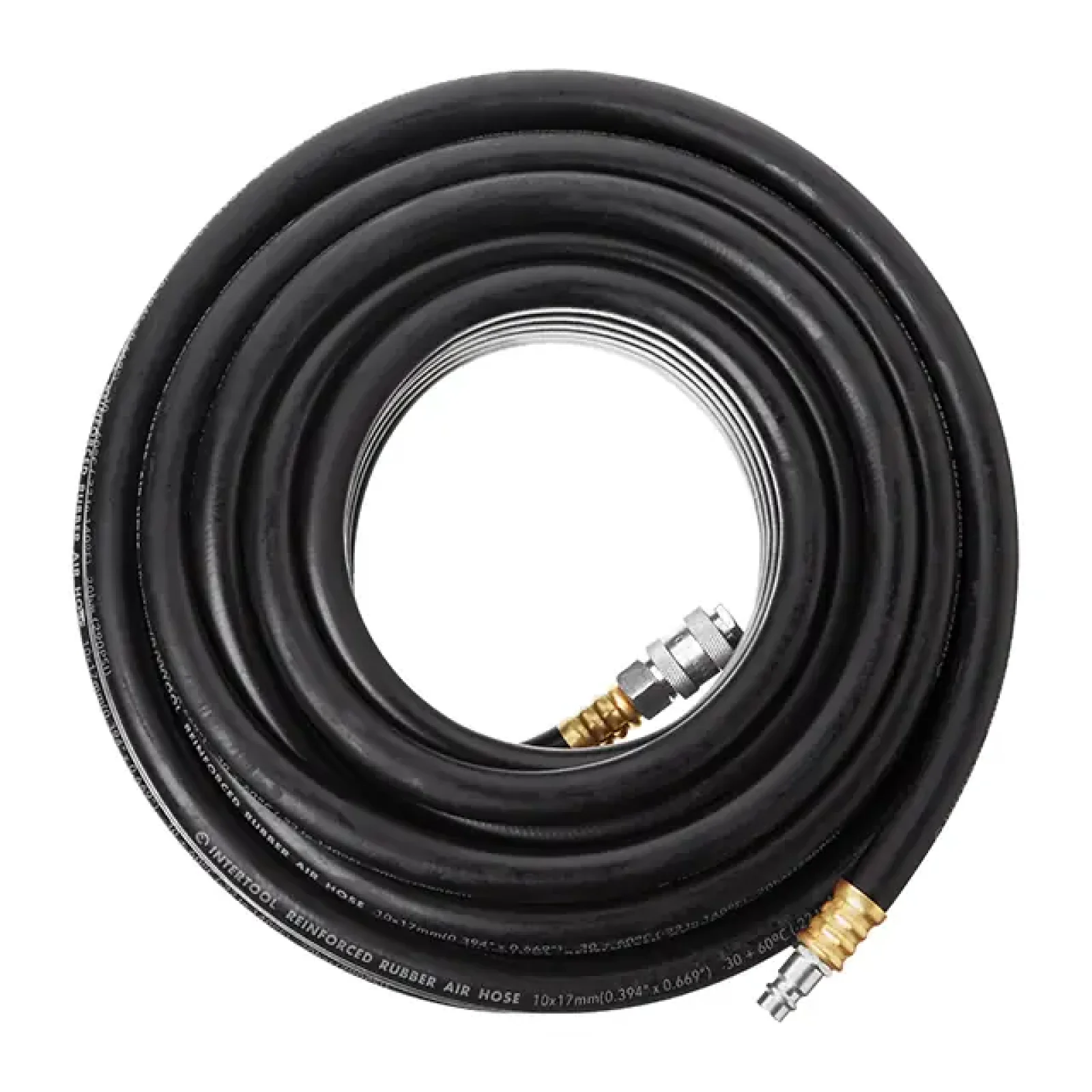 Шланг гумовий повітряний, армований, до 20 атм, 10×17 мм, 20 м, зі швидкороз'ємними з'єднаннями, STORM INTERTOOL (PT-1735) UA