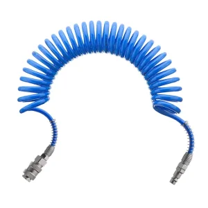 Шланг спіральний поліуретановий, 5,5×8 мм, 5 м, зі швидкороз'ємними з'єднаннями INTERTOOL (PT-1706) UA