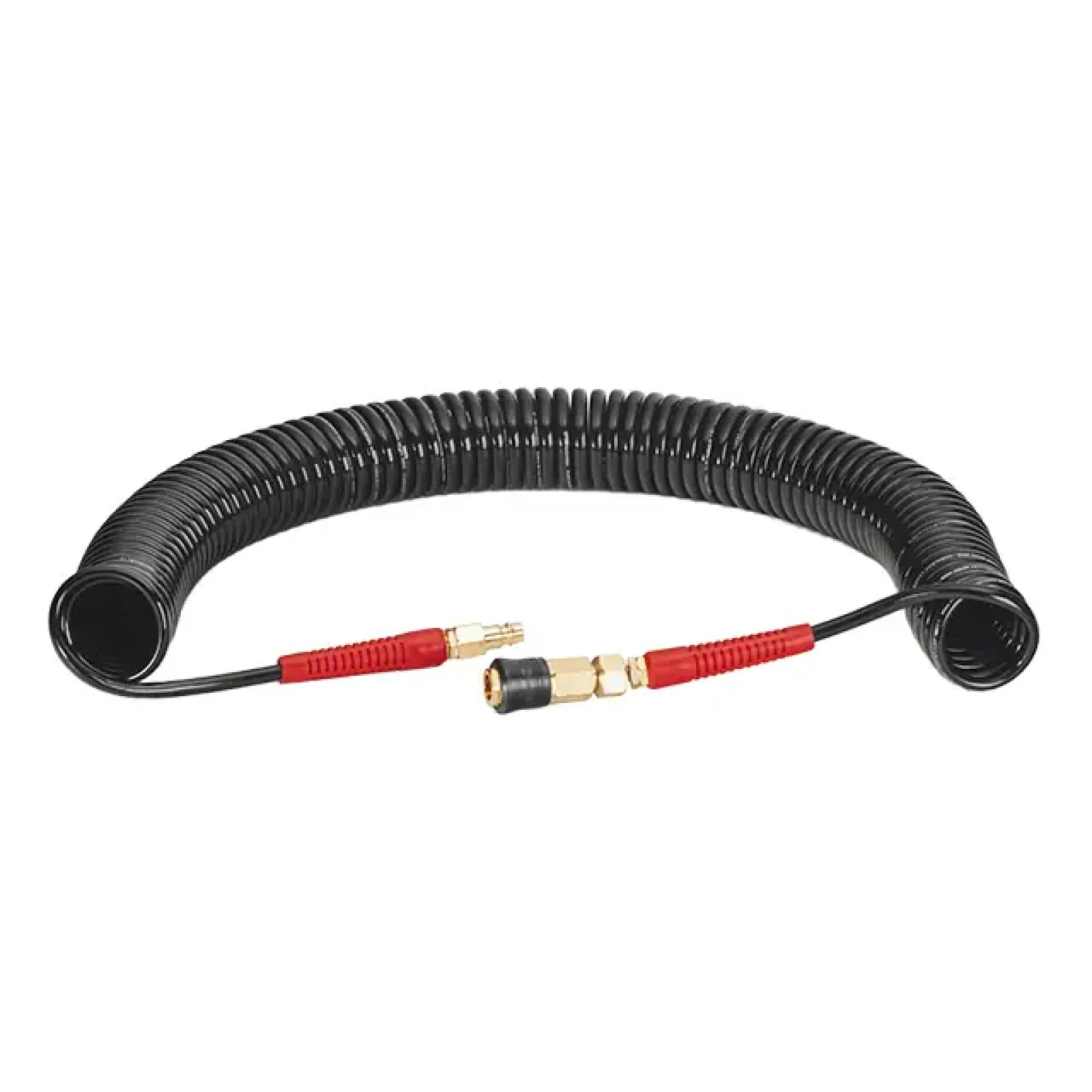 Шланг BLACK M-Flex 5,5×8 мм, 15 м, спіральний поліуретановий, з поворотним шарніром, латунними швидкороз'ємними з'єднаннями, STORM INTERTOOL (PT-1791) UA