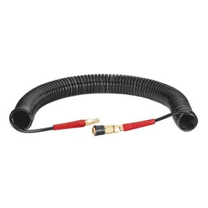 Шланг BLACK M-Flex 5,5×8 мм, 15 м, спіральний поліуретановий, з поворотним шарніром, латунними швидкороз'ємними з'єднаннями, STORM INTERTOOL (PT-1791) UA