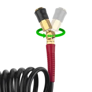 Шланг BLACK M-Flex 6,5×10 мм, 20 м, спіральний поліуретановий, з поворотним шарніром, латунними швидкороз'ємними з'єднаннями, STORM INTERTOOL (PT-1795) UA