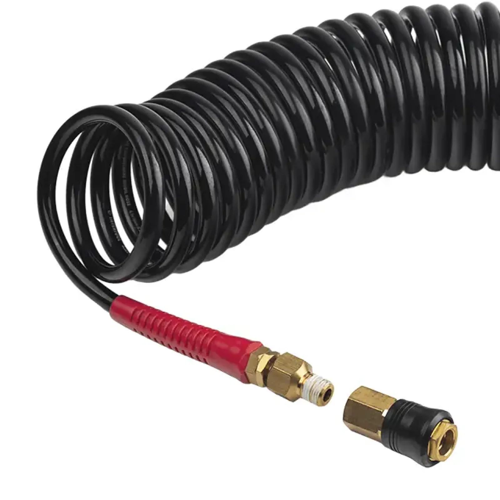 Шланг BLACK M-Flex 6,5×10 мм, 20 м, спіральний поліуретановий, з поворотним шарніром, латунними швидкороз'ємними з'єднаннями, STORM INTERTOOL (PT-1795) UA