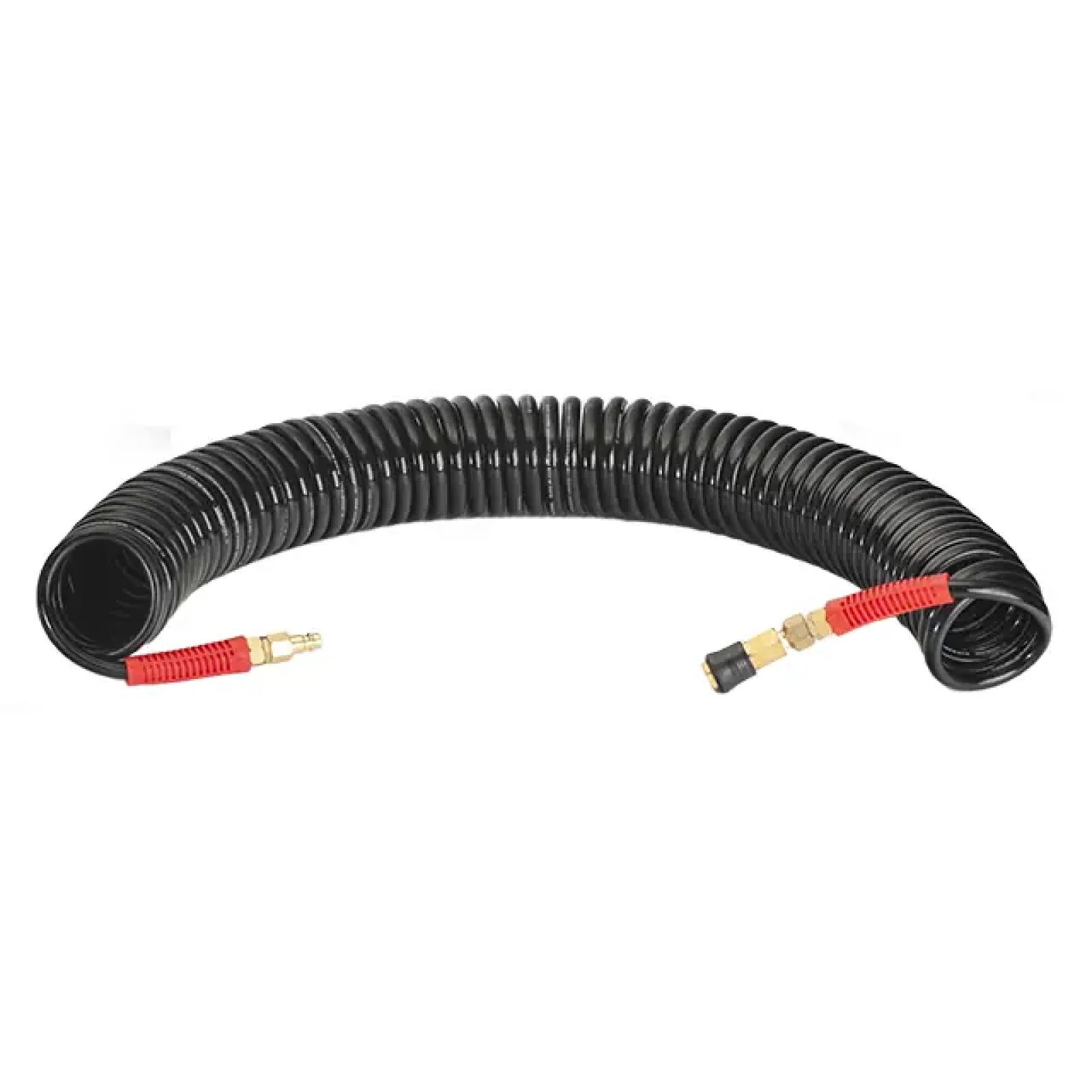 Шланг BLACK M-Flex 8×12 мм, 15 м, спіральний поліуретановий, з поворотним шарніром, латунними швидкороз'ємними з'єднаннями, STORM INTERTOOL (PT-1797) UA