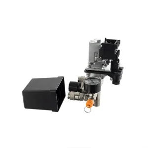 Пресостат 380 В (блок автоматики компресора) в зборі: пресостат, редуктор, 2 манометри, запобіжний клапан, 2 виходи, 10 бар INTERTOOL (PT-9097) UA