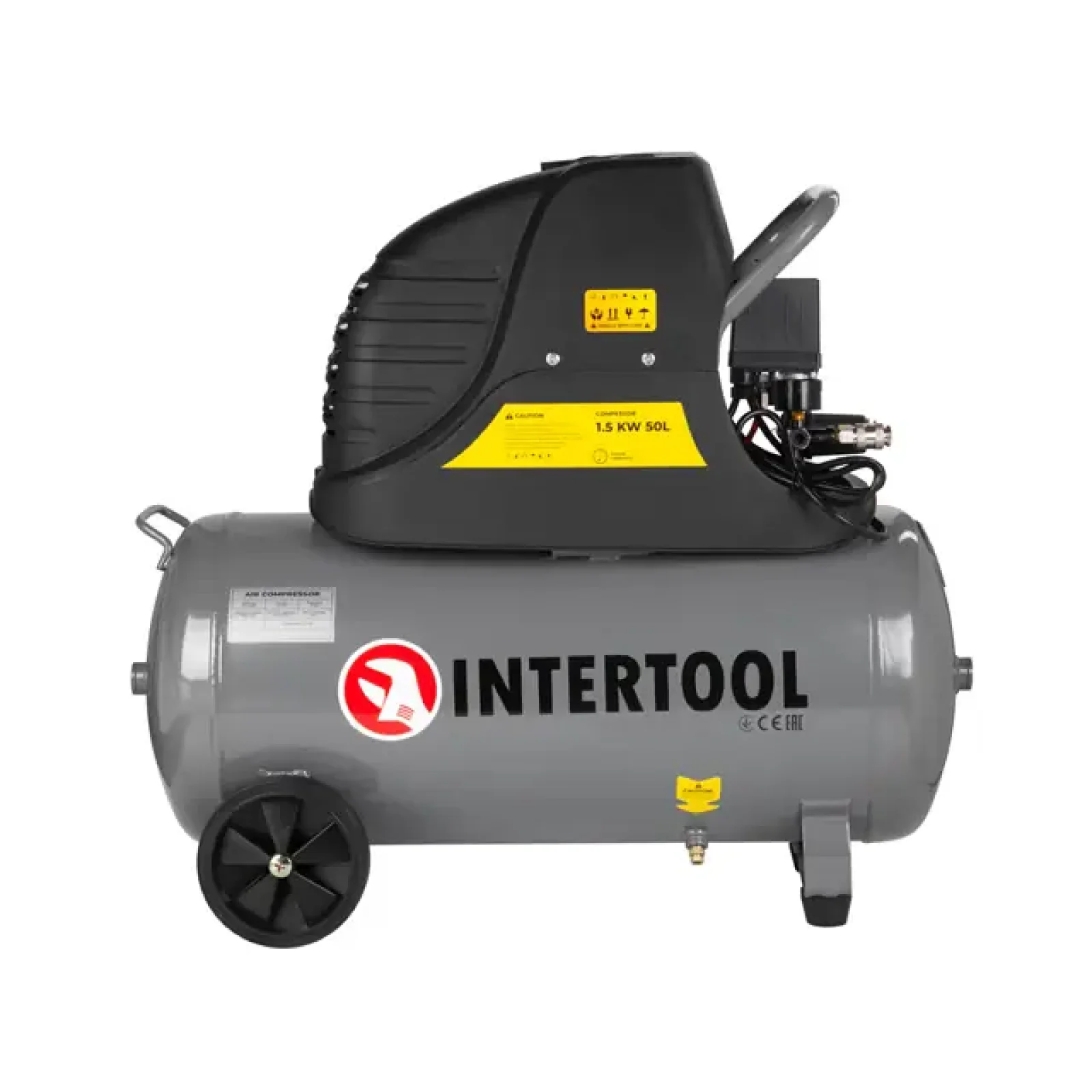 Компресор, 50 л, 1,5 кВт, 220 В, 8 атм, 206 л/хв INTERTOOL (PT-0003) UA
