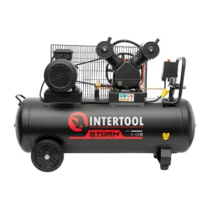 Компресор, 100 л, 3,0 кВт, 380 В, 10 атм, 500 л/хв, 2 циліндри INTERTOOL (PT-0013) UA
