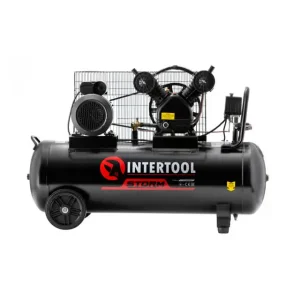 Компресор, 100 л, 3,0 кВт, 220 В, 10 атм, 500 л/хв, 2 циліндри INTERTOOL (PT-0014) UA