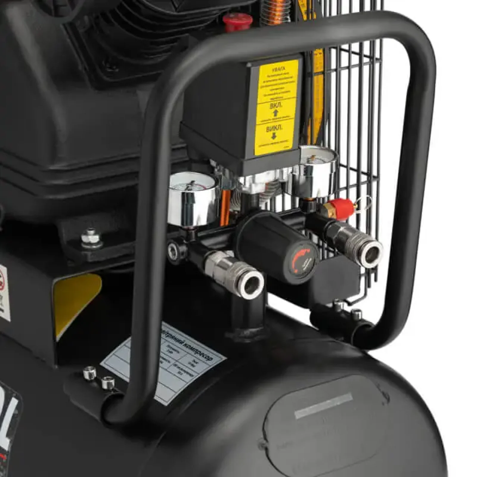 Компресор, 50 л, 3,0 кВт, 220 В, 10 атм, 500 л/хв, 2 циліндри INTERTOOL (PT-0016) UA