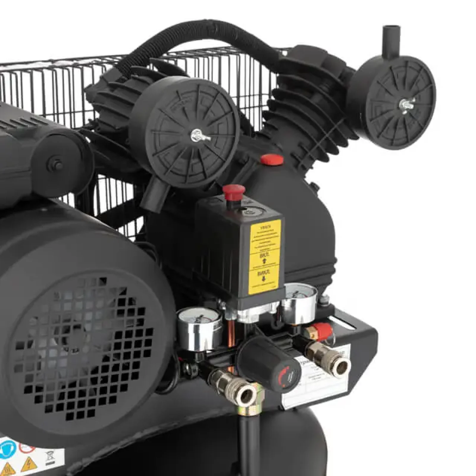 Компресор, 100 л, вертикальний, 3,0 кВт, 220 В, 10 атм, 500 л/хв, 2 циліндри INTERTOOL (PT-0017) UA