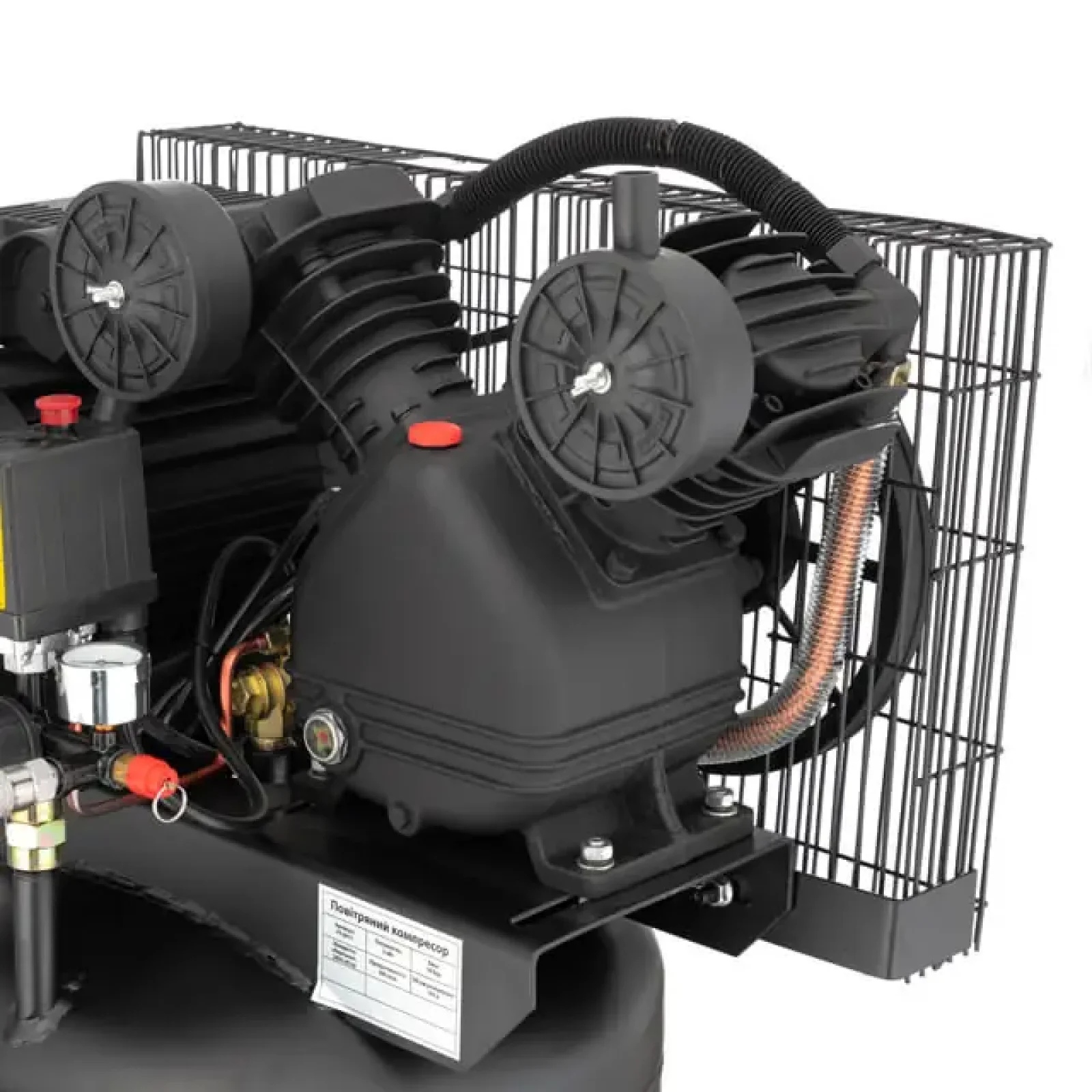 Компресор, 100 л, вертикальний, 3,0 кВт, 220 В, 10 атм, 500 л/хв, 2 циліндри INTERTOOL (PT-0017) UA