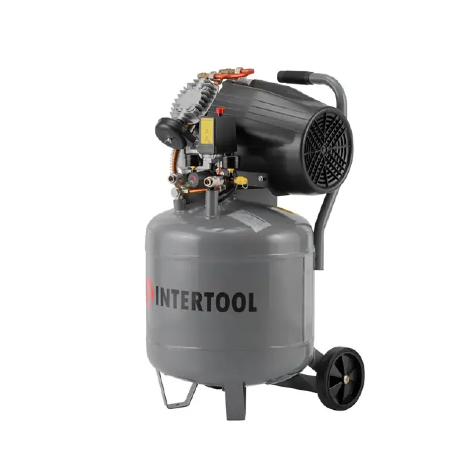Компресор 80л, вертикальний, 2.2 кВт, 220 В, 8 aтм, 354 л/хв. 2 циліндри INTERTOOL (PT-0018) UA