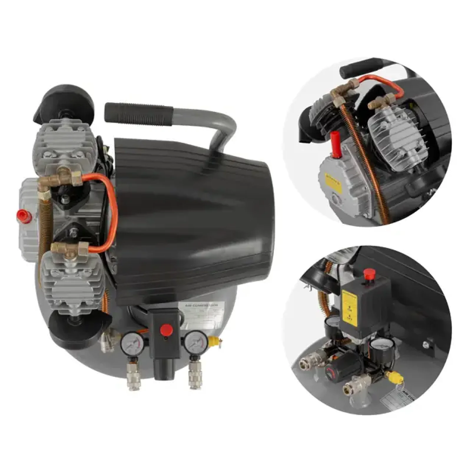 Компресор 80л, вертикальний, 2.2 кВт, 220 В, 8 aтм, 354 л/хв. 2 циліндри INTERTOOL (PT-0018) UA