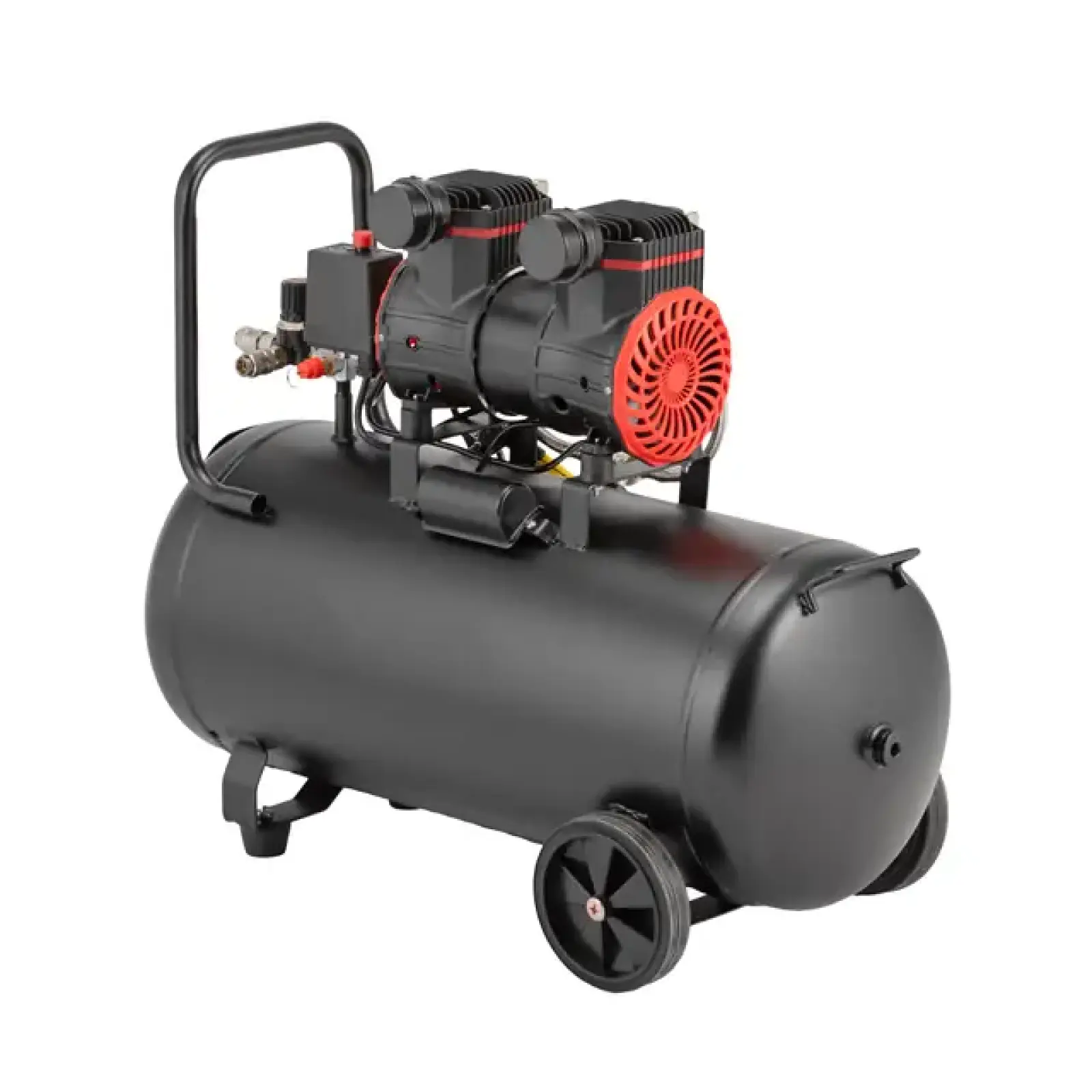 Компресор, 50 л, 1,5 кВт, 230 В, 8 aтм, 250 л/хв, 2800 об/хв, безмасляний, 2 циліндри, 63 дБ INTERTOOL (PT-0035) UA