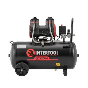 Компресор, 50 л, 1,5 кВт, 230 В, 8 aтм, 250 л/хв, 2800 об/хв, безмасляний, 2 циліндри, 63 дБ INTERTOOL (PT-0035) UA
