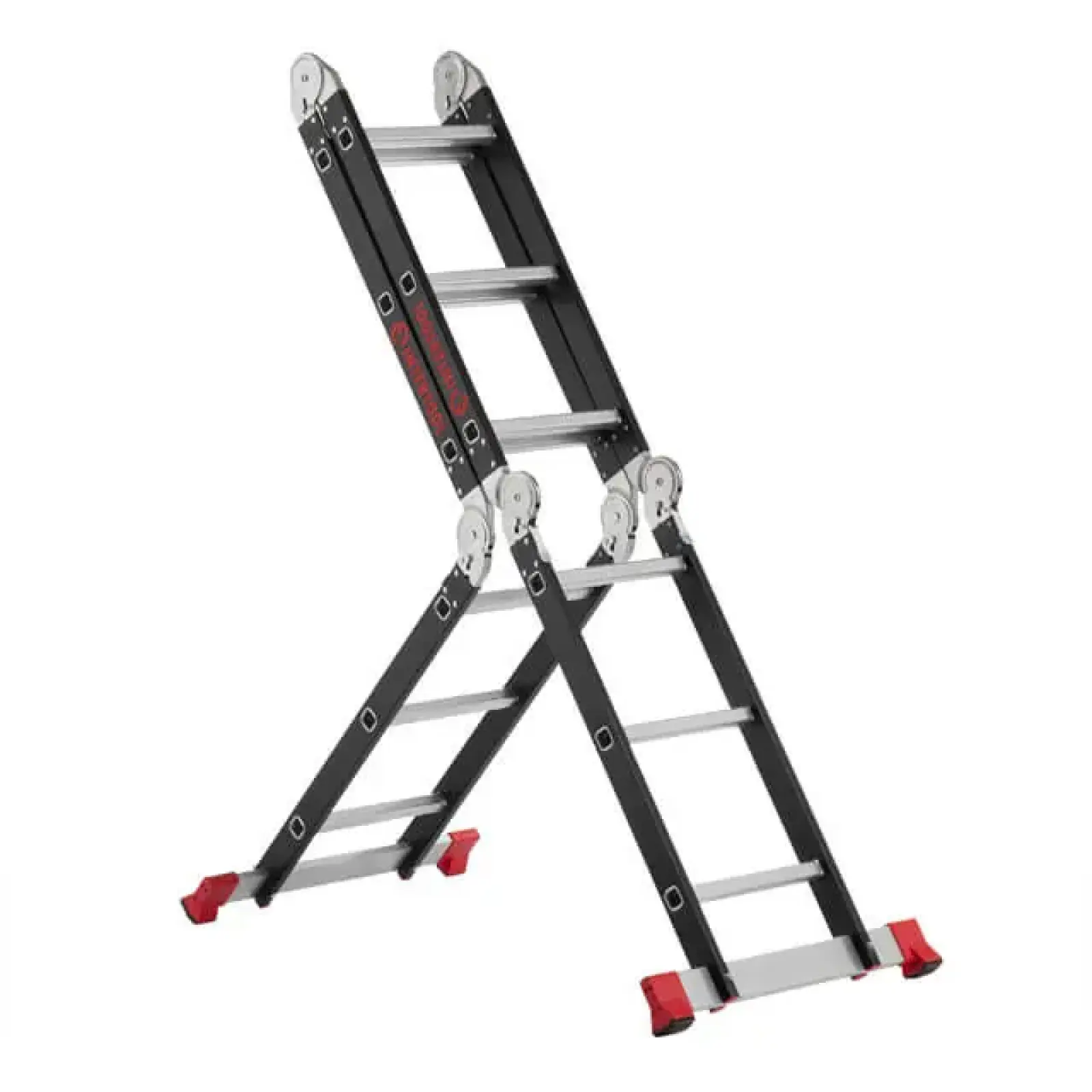 Драбина багатофункціональна трансформер, 4×3 сходинки, сталевий профіль, 3,38 м, 150 кг INTERTOOL (LT-0023) UA