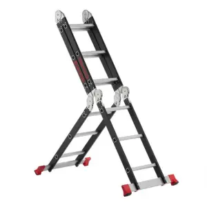 Драбина багатофункціональна трансформер, 4×3 сходинки, сталевий профіль, 3,38 м, 150 кг INTERTOOL (LT-0023) UA