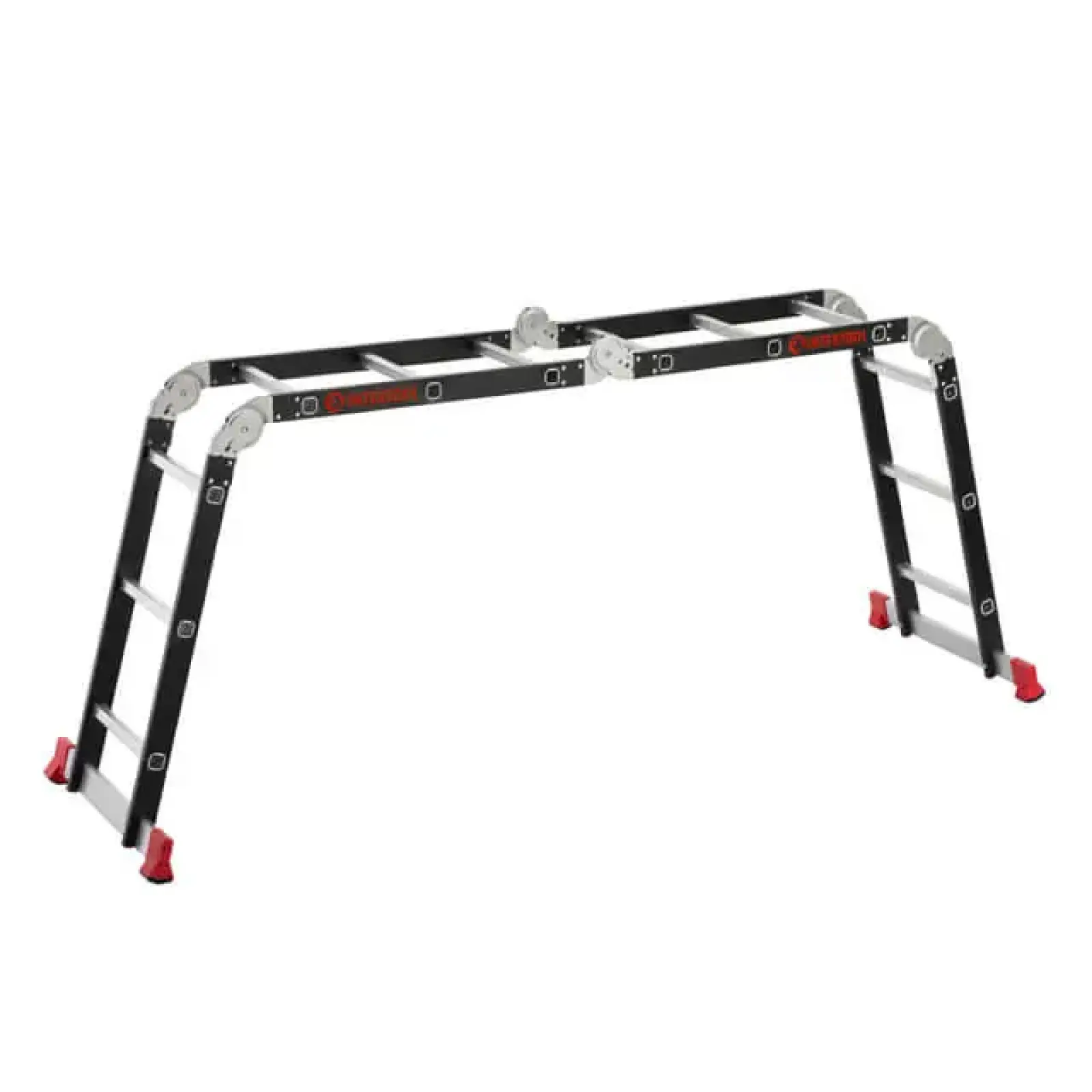 Драбина багатофункціональна трансформер, 4×3 сходинки, сталевий профіль, 3,38 м, 150 кг INTERTOOL (LT-0023) UA