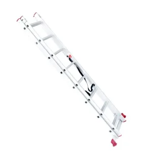 Драбина алюмінієва INTERTOOL 2‑секційна універсальна розкладна, 2×8 сход., 3,69 м, 150 кг (LT-0208) UA