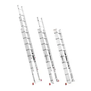 Драбина алюмінієва, 3‑секційна універсальна розкладна, 3×9 сход., 5,93 м, 150 кг INTERTOOL (LT-0309) UA